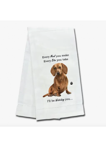 Dachshund tea towel